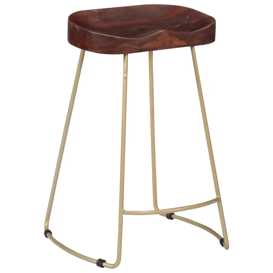 Tabourets de bar Gavin lot de 2 bois de manguier massif - 12