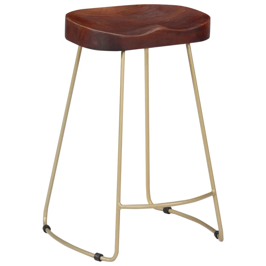 Tabourets de bar Gavin lot de 2 bois de manguier massif - 13