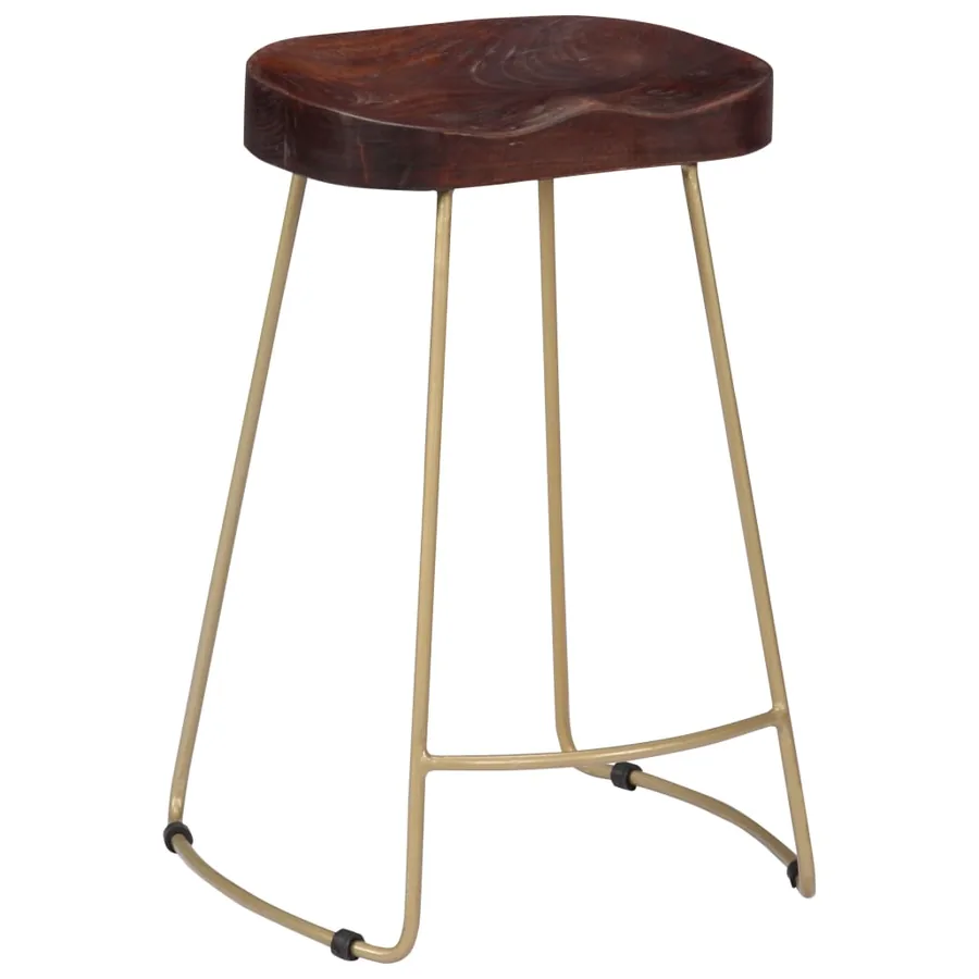 Tabourets de bar Gavin lot de 2 bois de manguier massif - 9