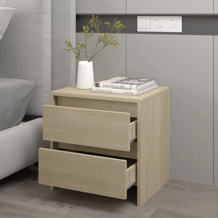 Table de chevet chêne sonoma 45x34,5x44,5 cm bois d’ingénierie - 7