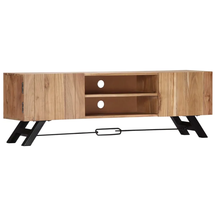 Meuble TV 140x30x45 cm Bois d'acacia massif - 12