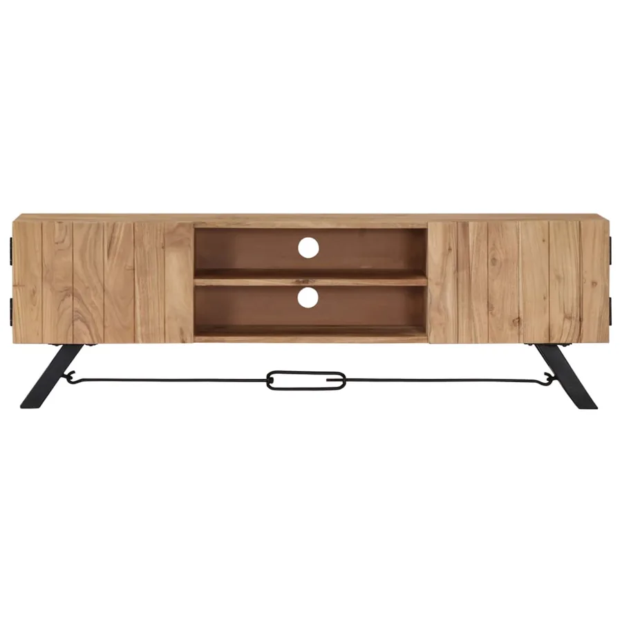 Meuble TV 140x30x45 cm Bois d'acacia massif - 2