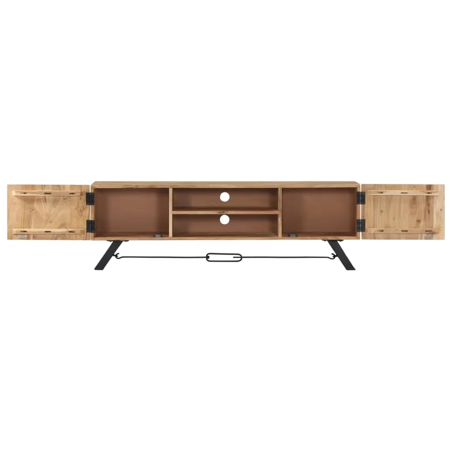 Meuble TV 140x30x45 cm Bois d'acacia massif - 4