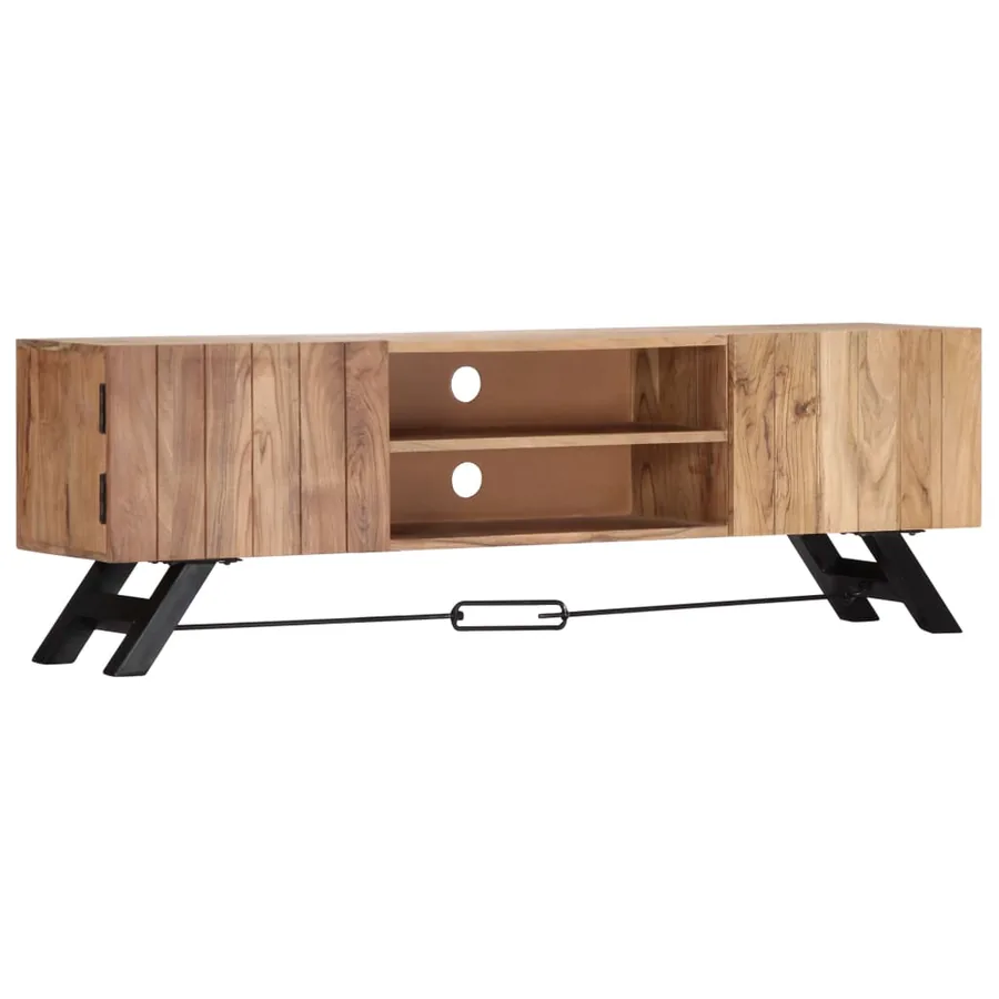 Meuble TV 140x30x45 cm Bois d'acacia massif - 9