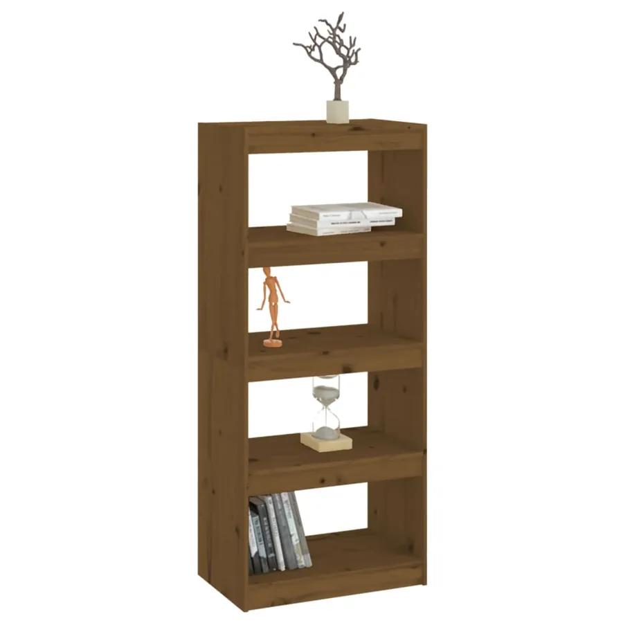 Bibliothèque/Séparateur de pièce Marron miel 60x30x135,5 cm Pin - 4