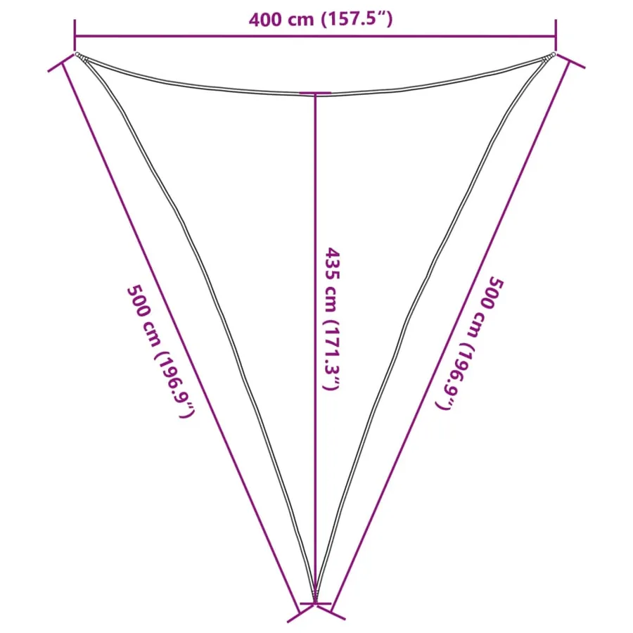 Voile d'ombrage 160 g/m² Marron 4x5x5 m PEHD - 10