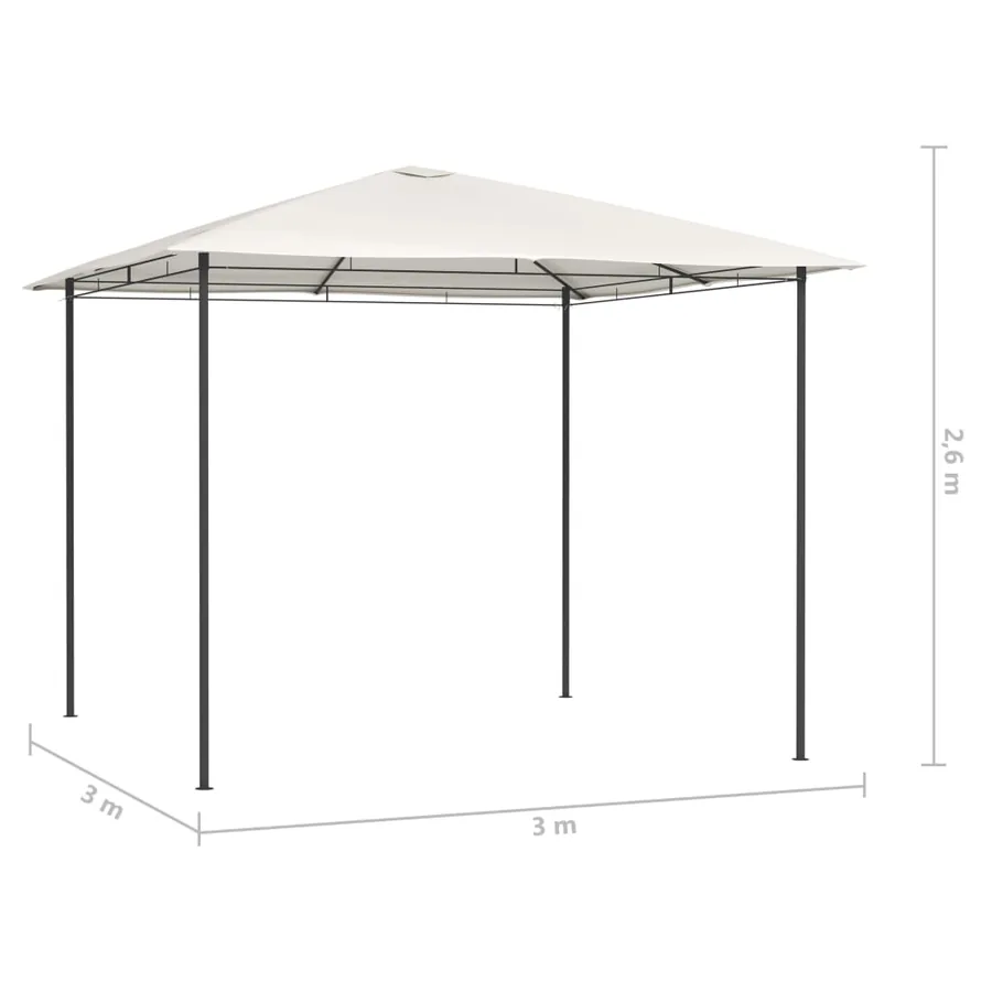 Belvédère 3x3x2,6 m Crème 160 g/m² - 4