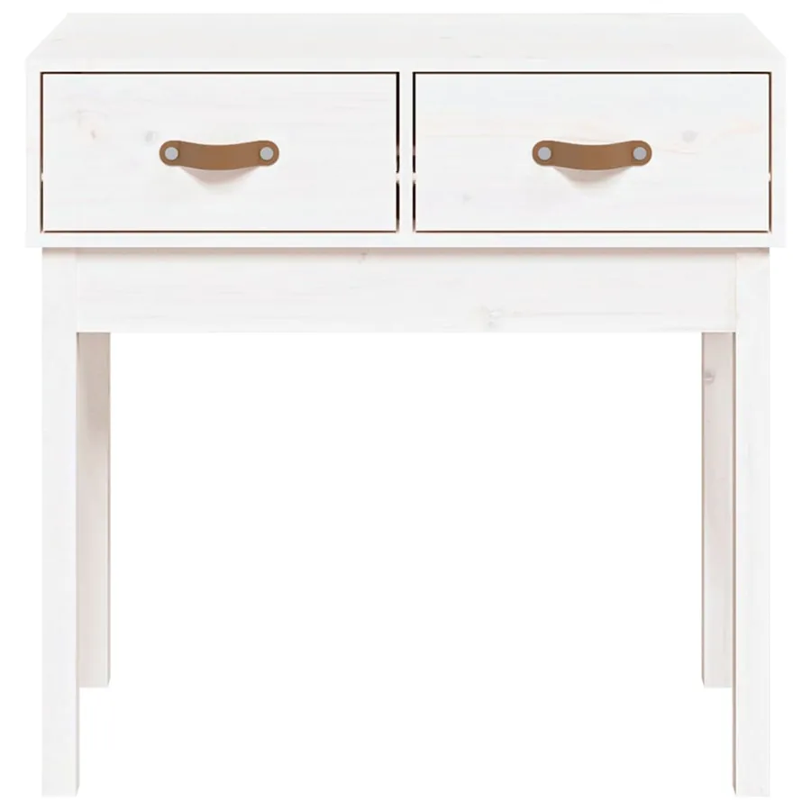 Table console Blanc 76,5x40x75 cm Bois massif de pin - 3