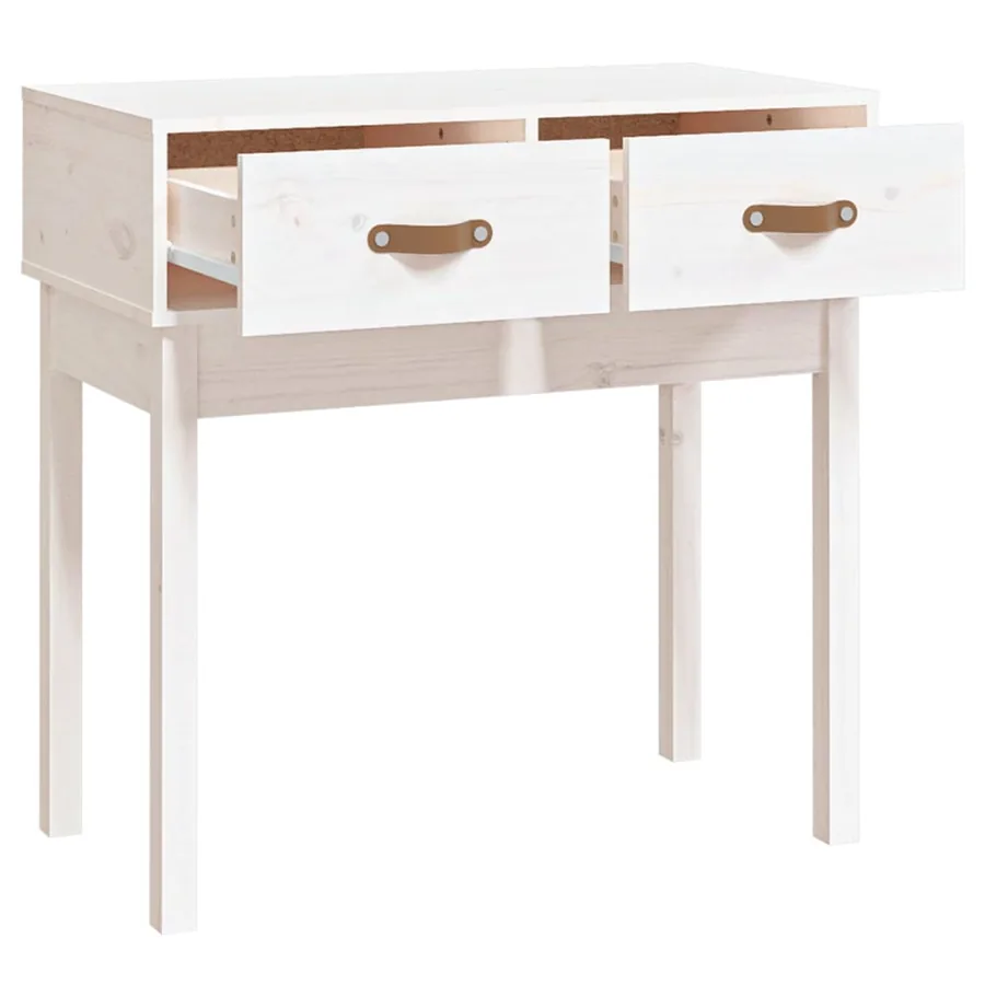 Table console Blanc 76,5x40x75 cm Bois massif de pin - 4
