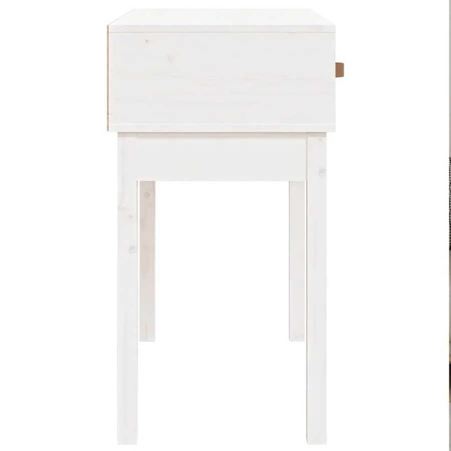 Table console Blanc 76,5x40x75 cm Bois massif de pin - 5