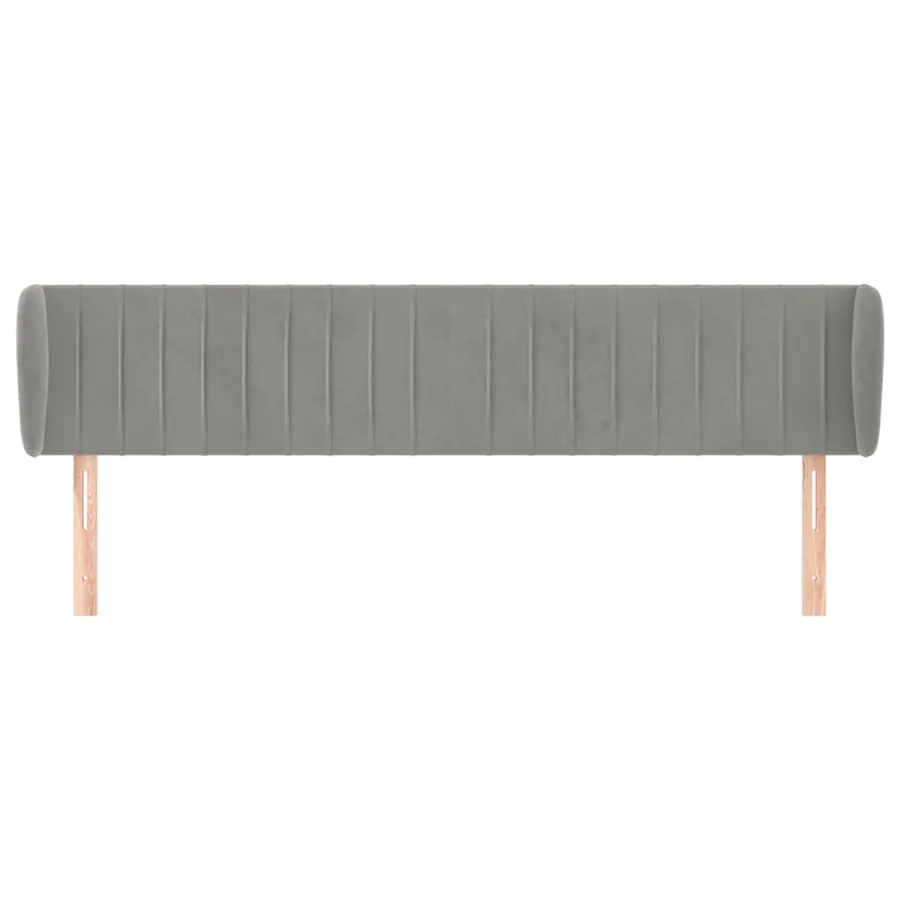 Tête de lit avec oreilles Gris clair 163x23x78/88 cm Velours - 3