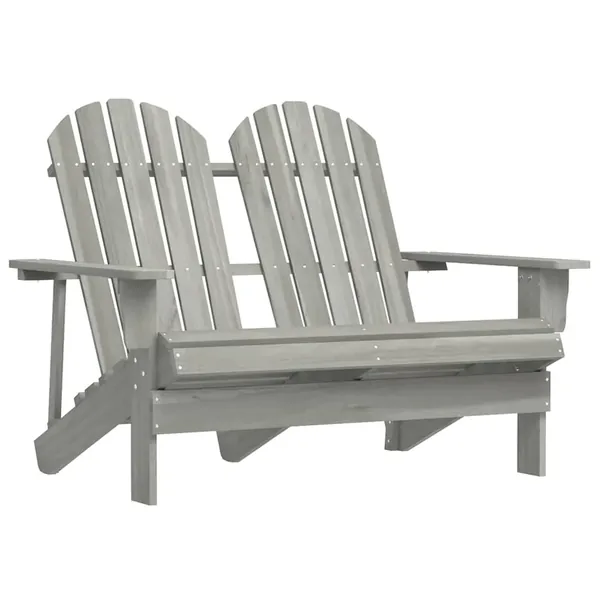 Chaise de jardin Adirondack 2 places bois de sapin massif gris