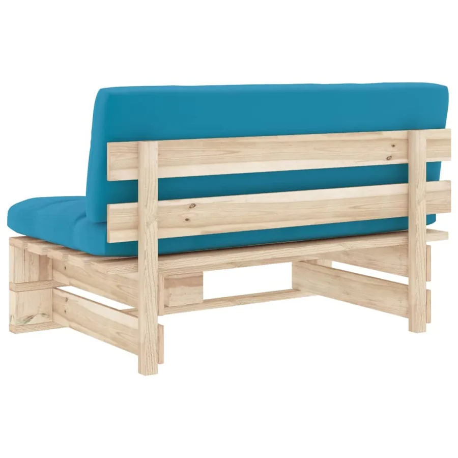 Canapé central palette de jardin bois de pin imprégné - 5