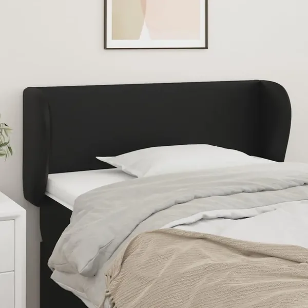 Tête de lit avec oreilles Noir 93x23x78/88 cm Similicuir