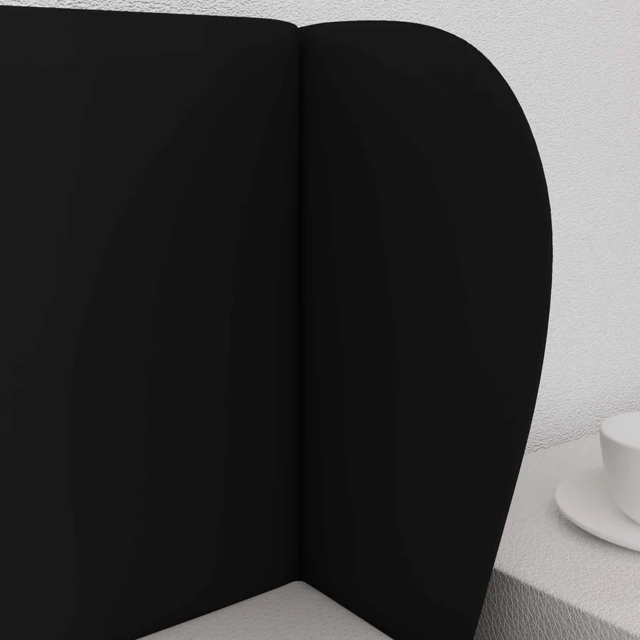 Oreille de tête de lit Noir 40 x 23 x 6 cm PVC - 4