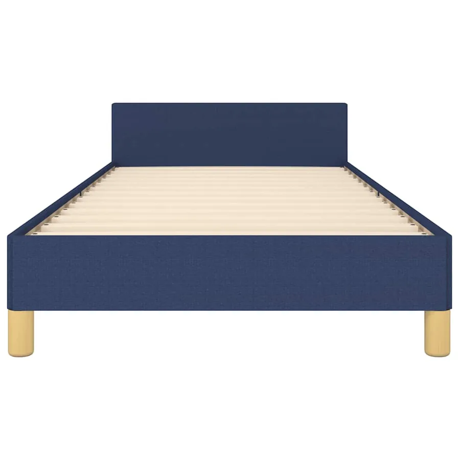 Cadre de lit avec tête de lit sans matelas bleu 100x200cm tissu - 5