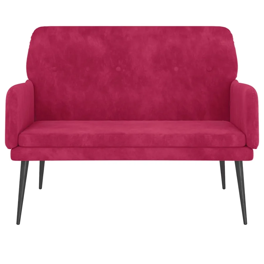 Banc Rouge bordeaux 108x79x79 cm Velours - 3