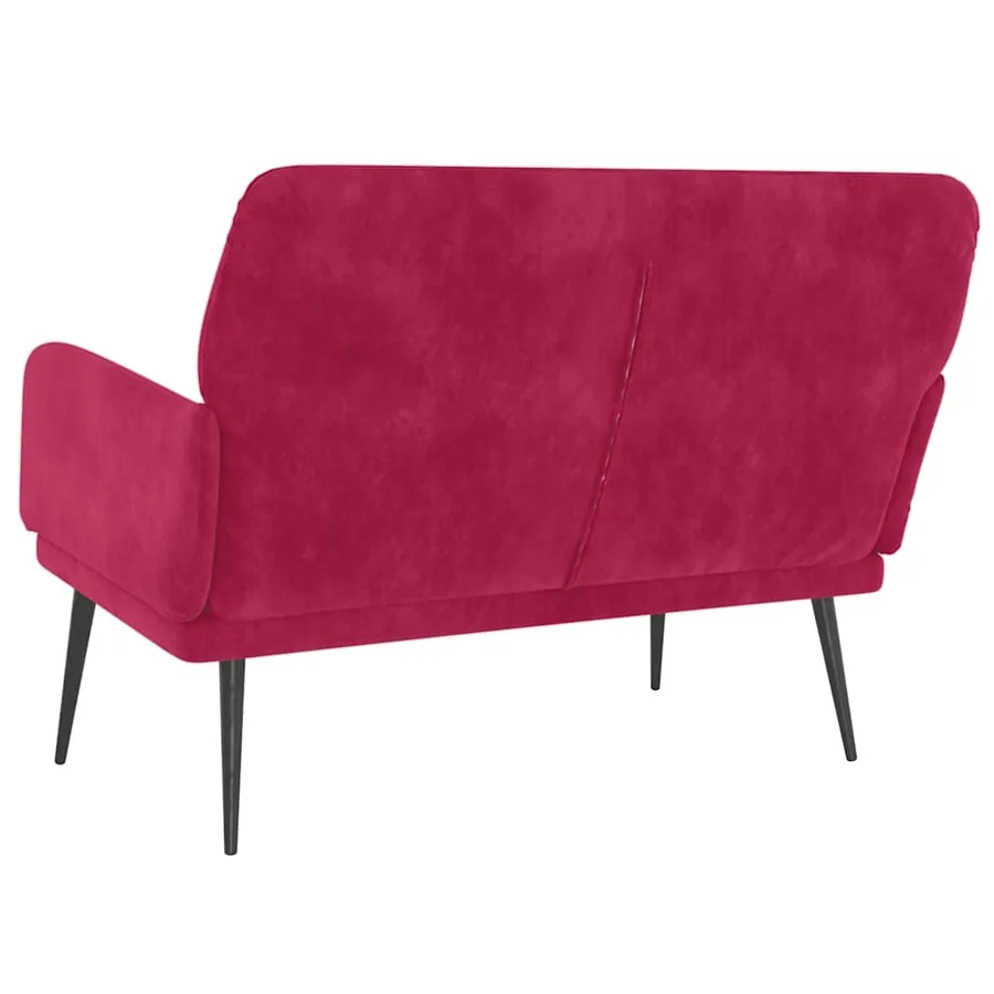Banc Rouge bordeaux 108x79x79 cm Velours - 5
