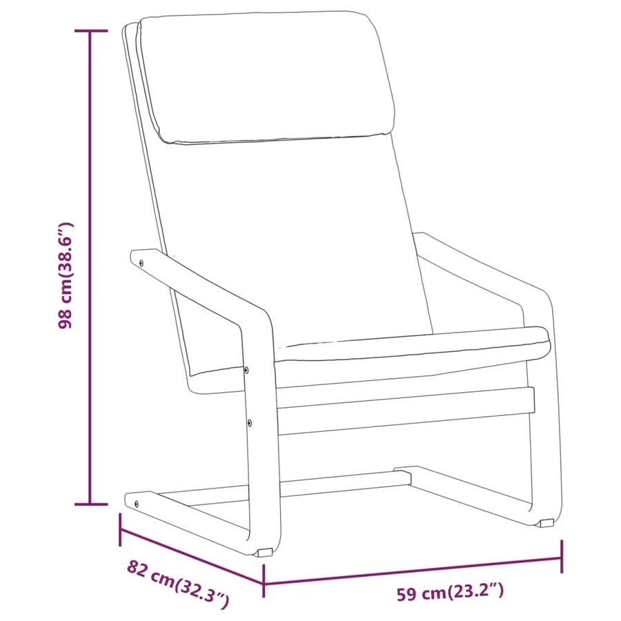 Chaise de relaxation avec repose-pied Noir Tissu - 10