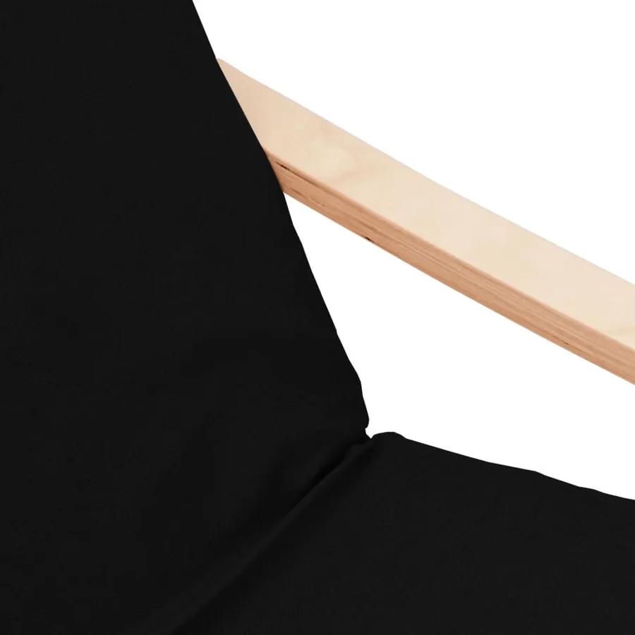 Chaise de relaxation avec repose-pied Noir Tissu - 8