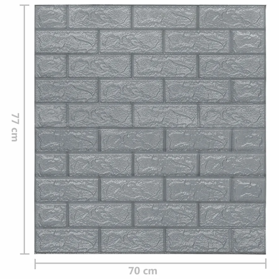Papier peint 3D autoadhésif Briques 40 pcs Anthracite - 7