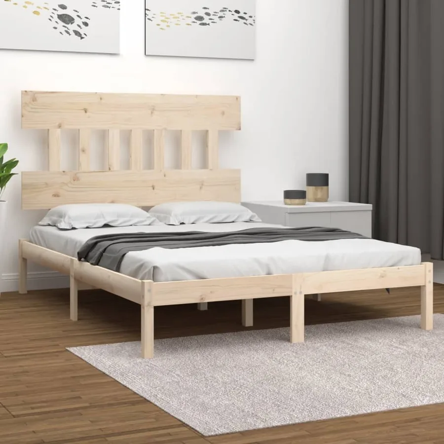 Cadre de lit sans matelas 120x200 cm bois massif