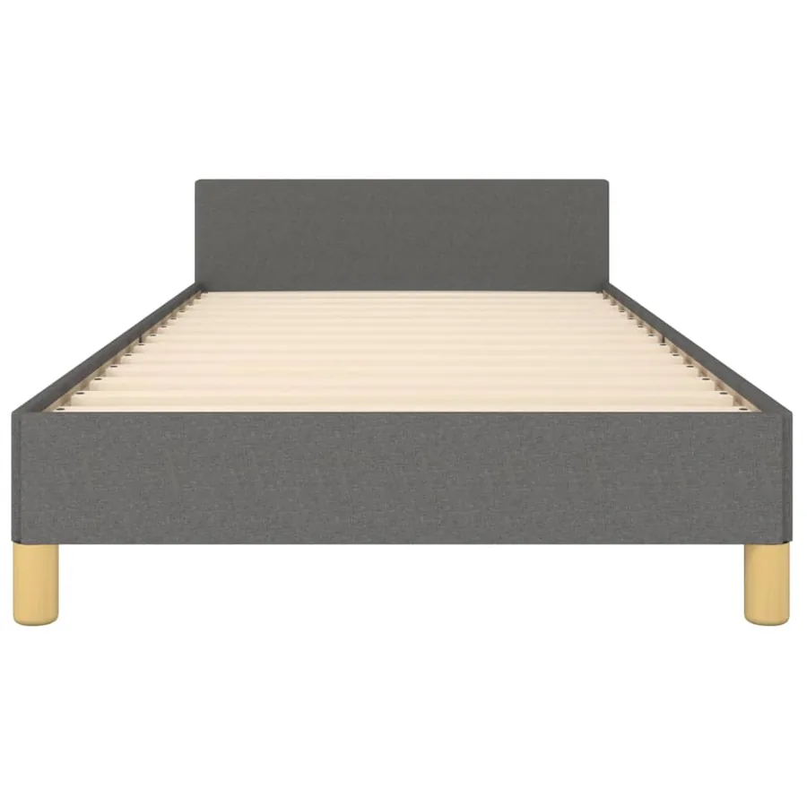 Cadre de lit sans matelas gris foncé 100x200 cm tissu - 6