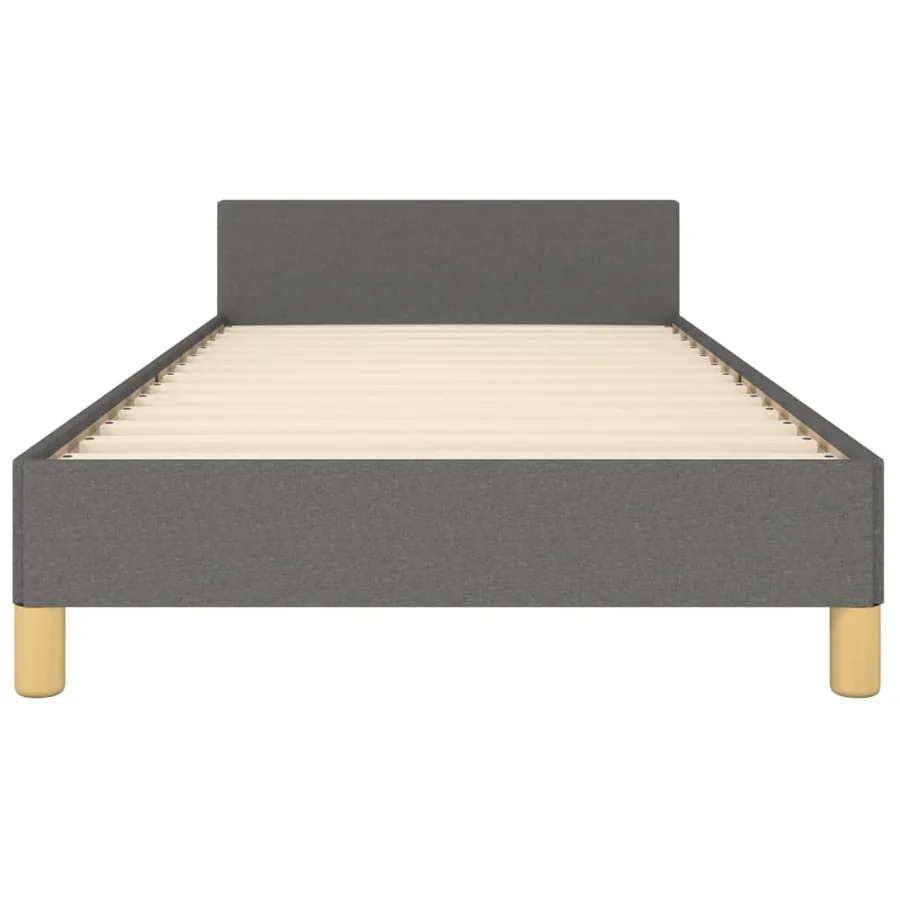 Cadre de lit sans matelas gris foncé 100x200 cm tissu - 6