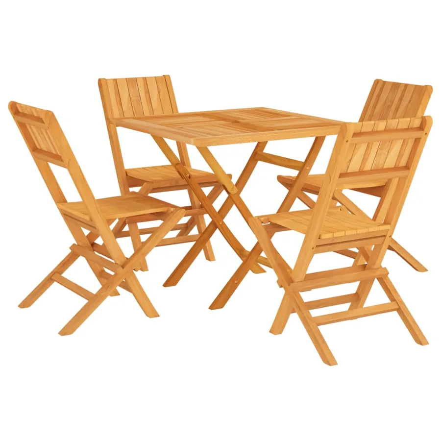 Ensemble à manger de jardin 5 pcs Bois de teck massif - 2