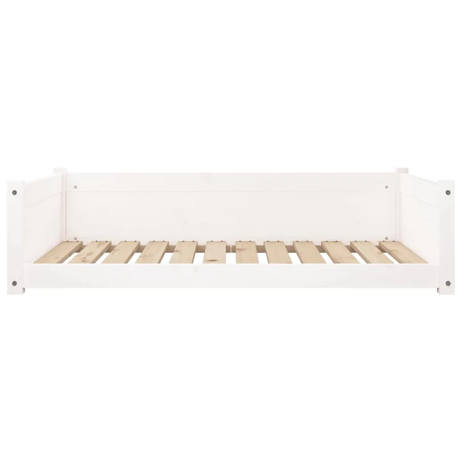 Lit pour chien Blanc 105,5x75,5x28 cm Bois de pin solide - 5