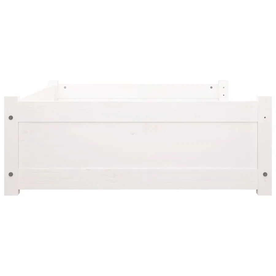 Lit pour chien Blanc 105,5x75,5x28 cm Bois de pin solide - 6