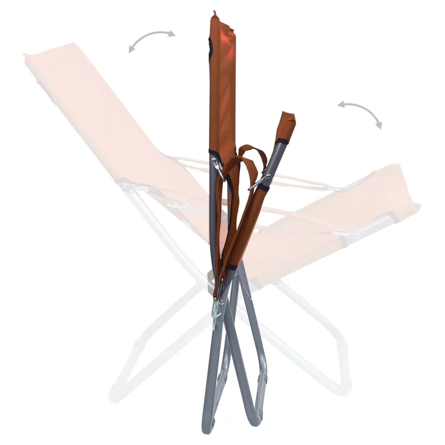 Chaises pliables de plage lot de 2 Tissu Marron - 7