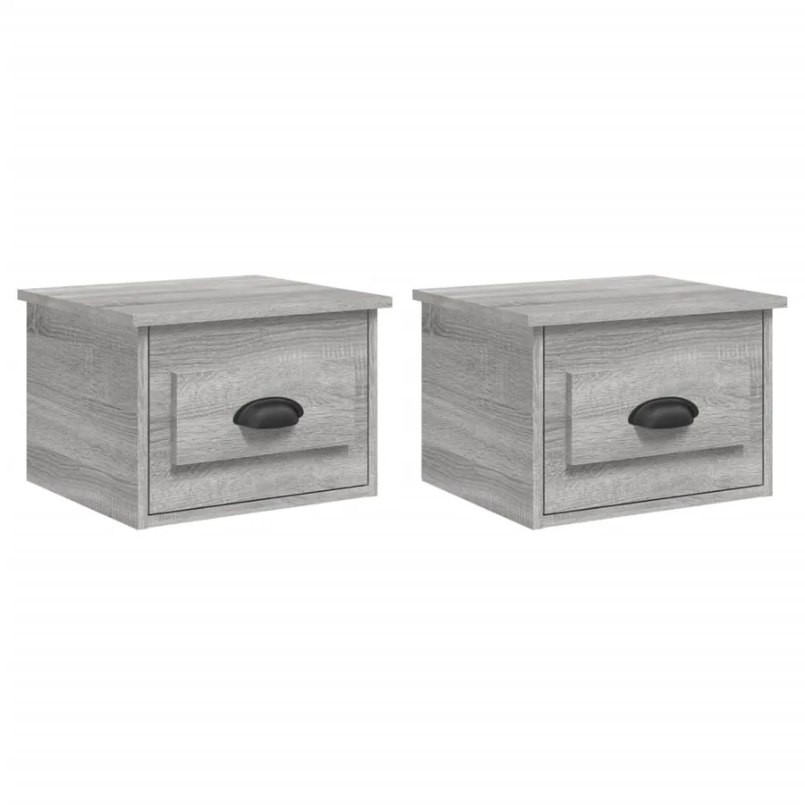 Tables de chevet murales 2 pcs sonoma gris 41,5x36x28 cm - 2