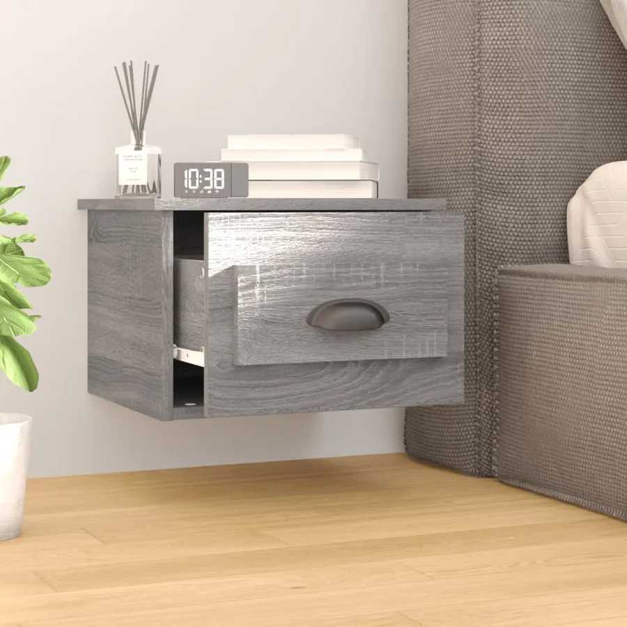 Tables de chevet murales 2 pcs sonoma gris 41,5x36x28 cm - 3