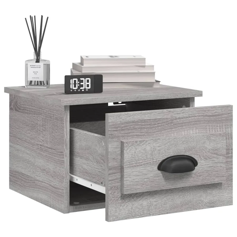 Tables de chevet murales 2 pcs sonoma gris 41,5x36x28 cm - 4