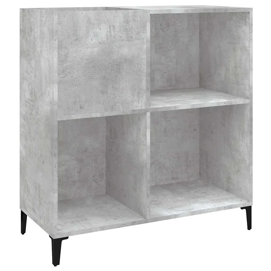 Armoire à disques gris béton 84,5x38x89 cm bois d'ingénierie - 2