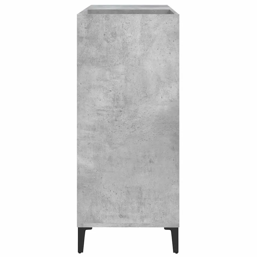 Armoire à disques gris béton 84,5x38x89 cm bois d'ingénierie - 6