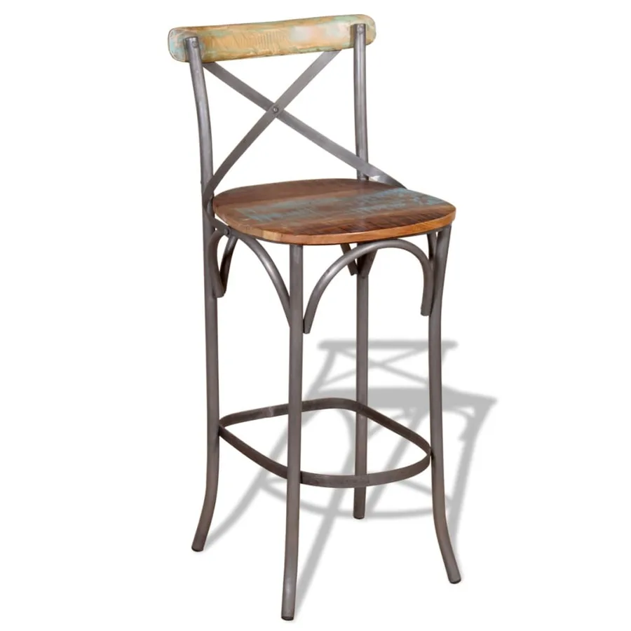 Tabouret de bar Bois de récupération massif - 4