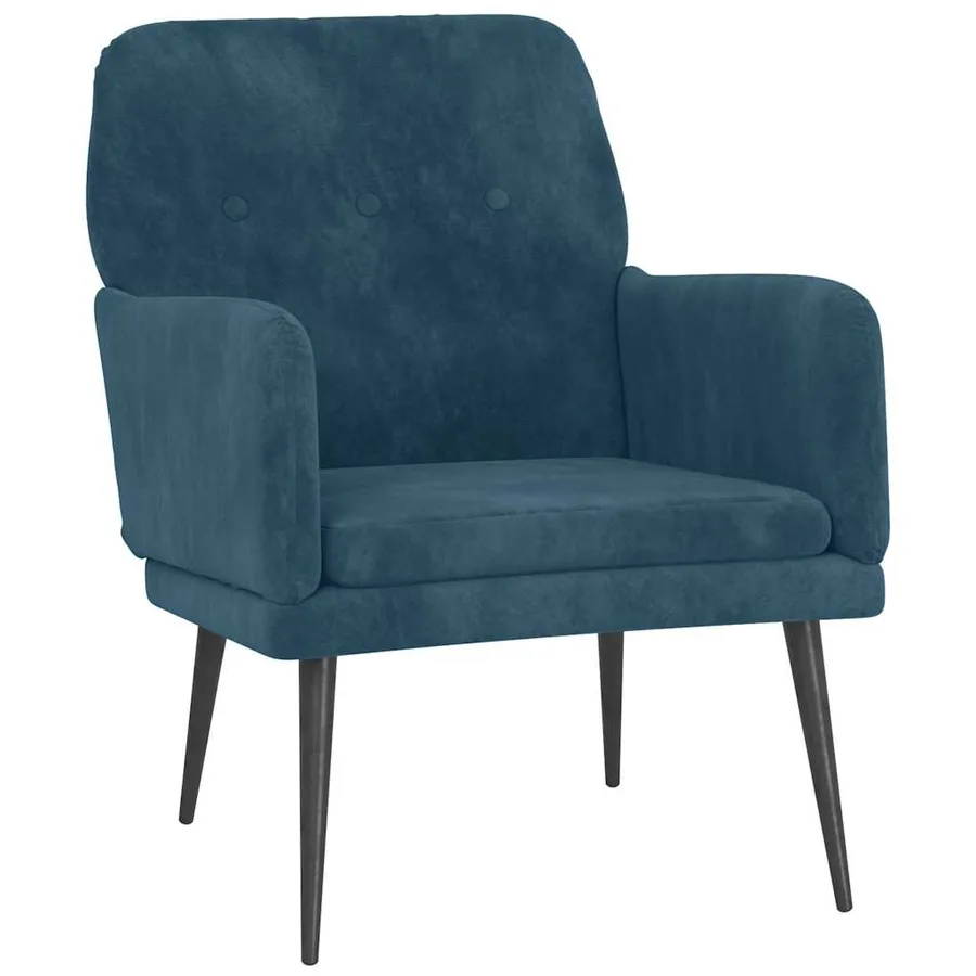 Fauteuil Bleu 62x79x79 cm Velours - 2