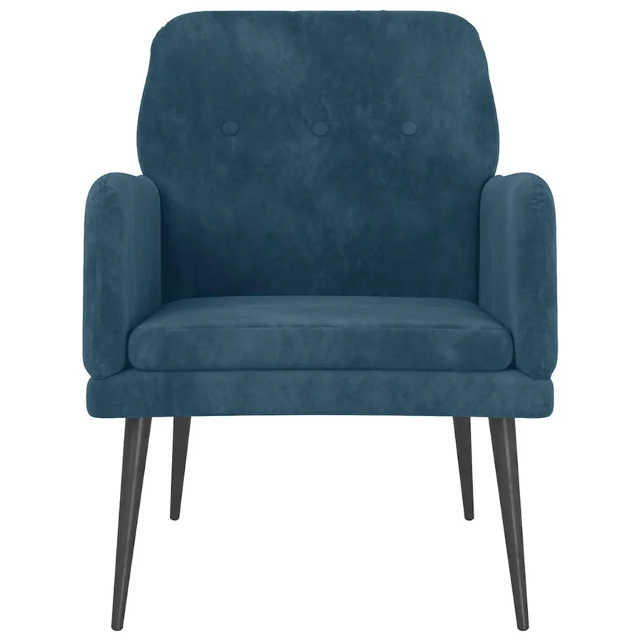 Fauteuil Bleu 62x79x79 cm Velours - 3