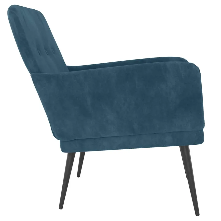 Fauteuil Bleu 62x79x79 cm Velours - 5