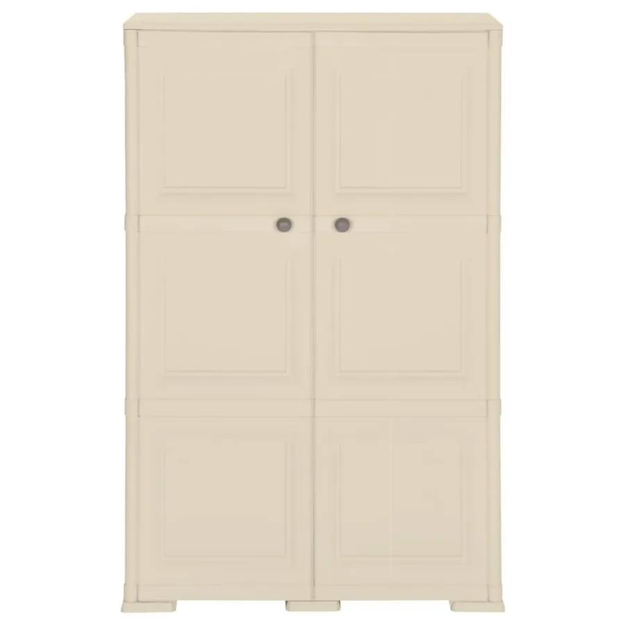 Armoire plastique 79x43x125 cm design de bois blanc angora - 2