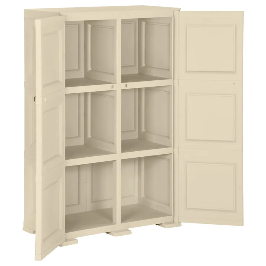 Armoire plastique 79x43x125 cm design de bois blanc angora - 4