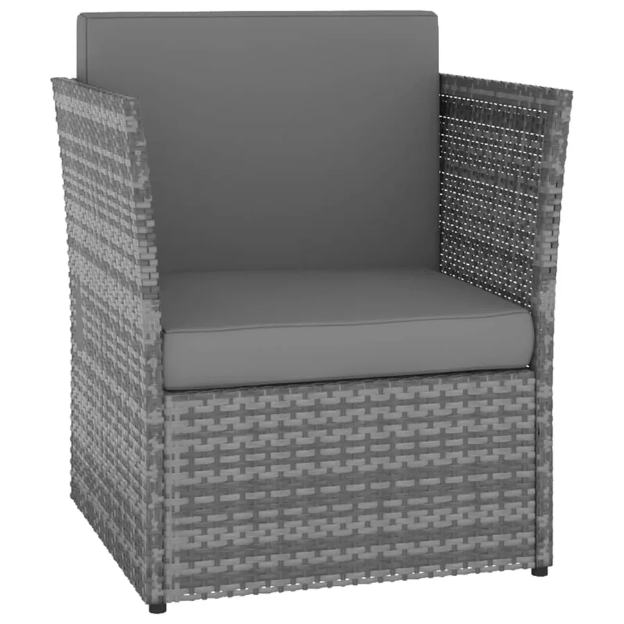 Chaise de jardin avec tabouret Résine tressée Anthracite - 2