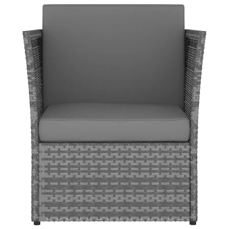Chaise de jardin avec tabouret Résine tressée Anthracite - 3