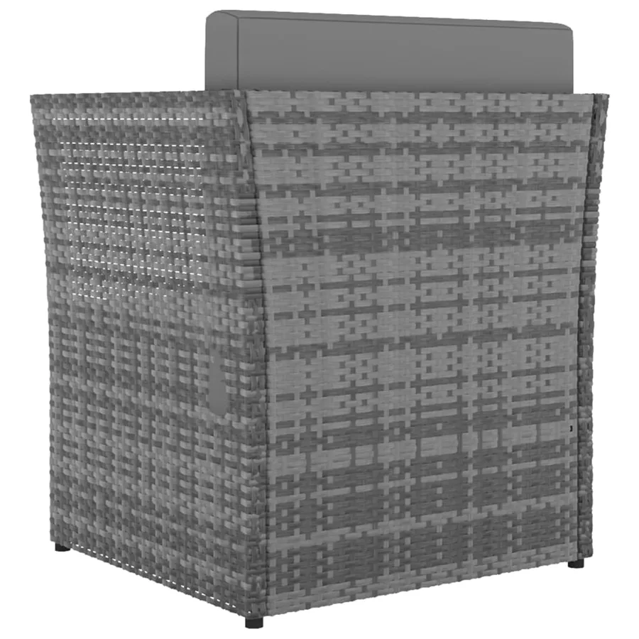 Chaise de jardin avec tabouret Résine tressée Anthracite - 5