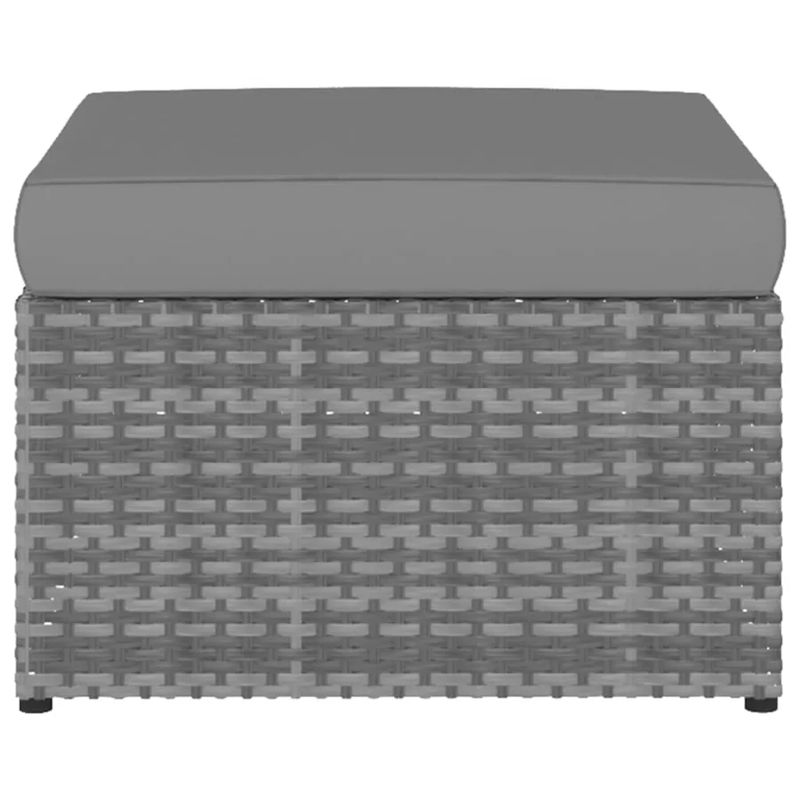 Chaise de jardin avec tabouret Résine tressée Anthracite - 7