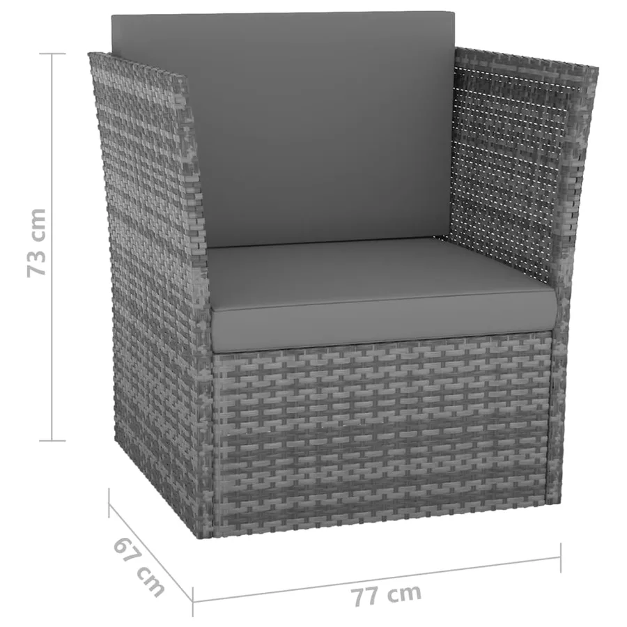 Chaise de jardin avec tabouret Résine tressée Anthracite - 8