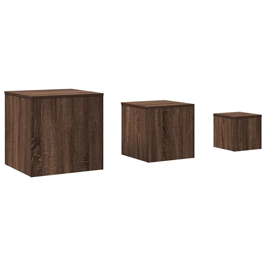 Tables d'appoint 3 pcs Chêne marron Bois d'ingénierie - 2