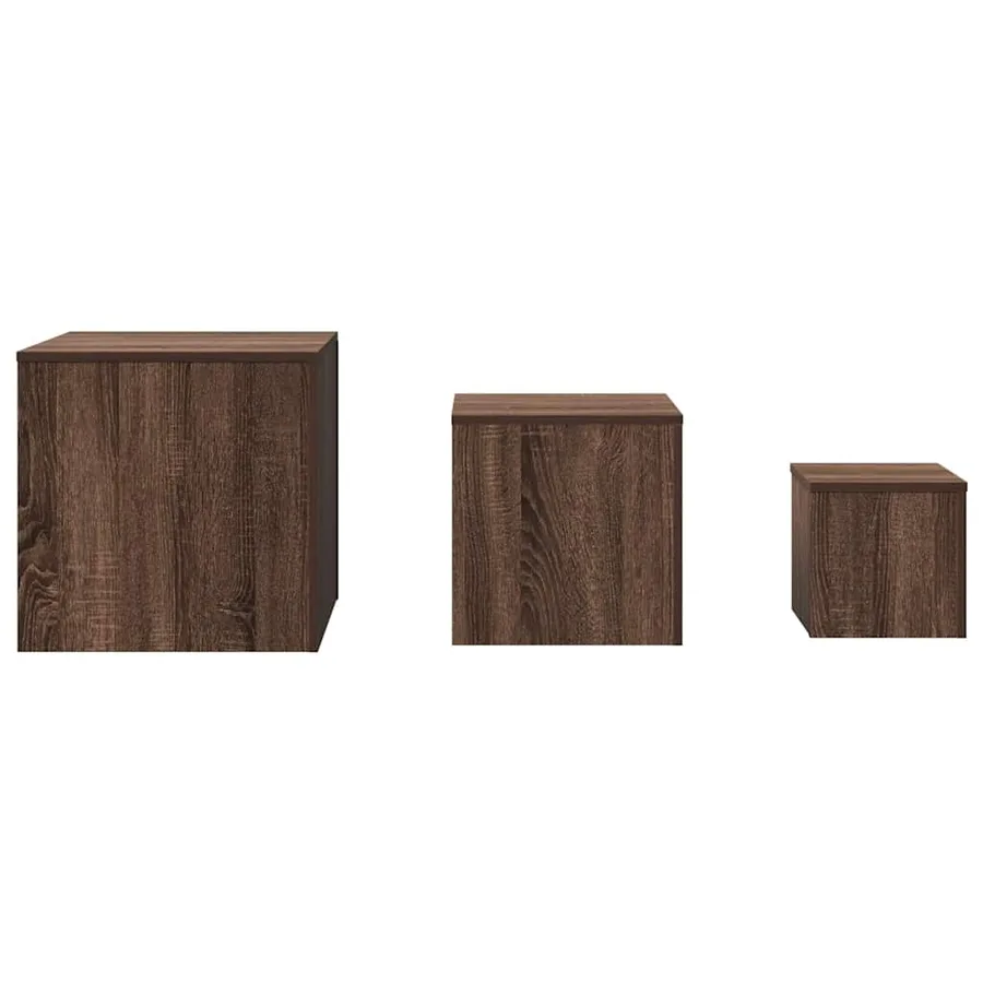 Tables d'appoint 3 pcs Chêne marron Bois d'ingénierie - 4